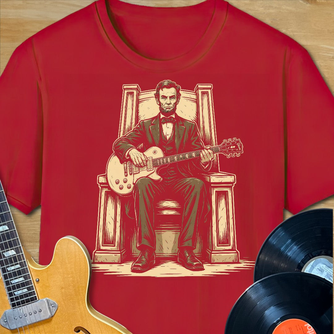 Abe Lincoln Guitar Sitting T-Shirt