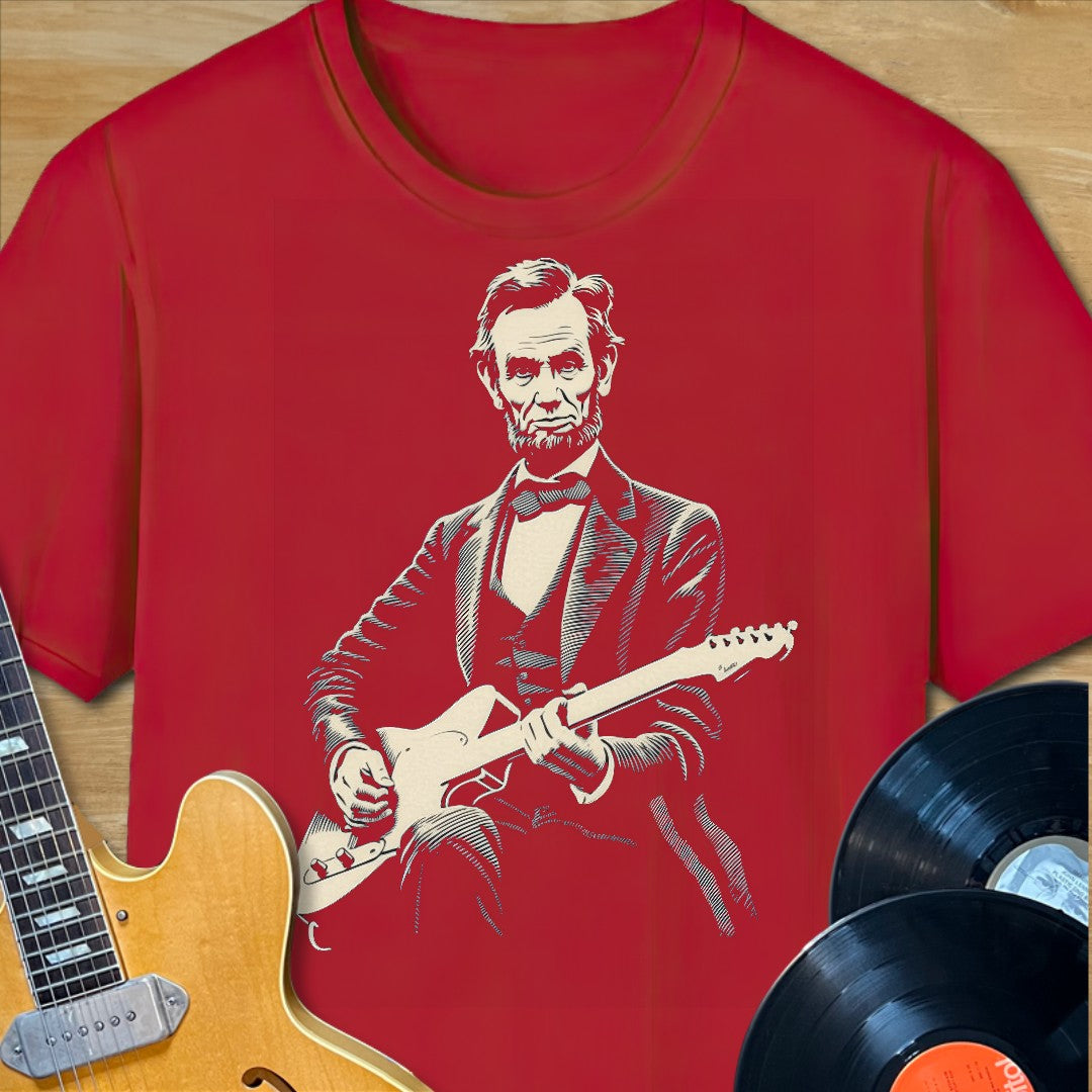 Lincoln Playing Guitar T-Shirt