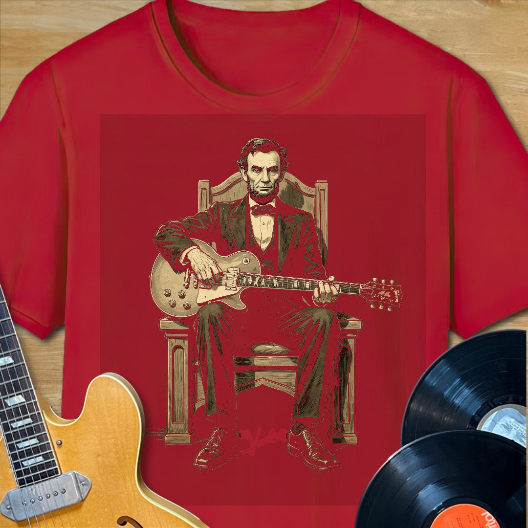 Abe Lincoln Guitar Sitting Tee