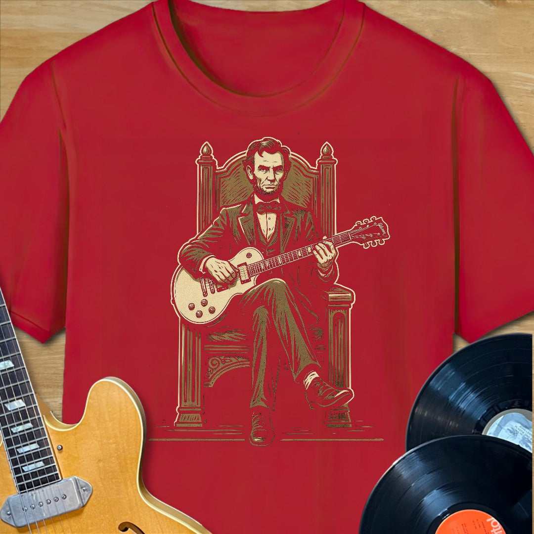 Abe Lincoln Guitar Sitting Tee