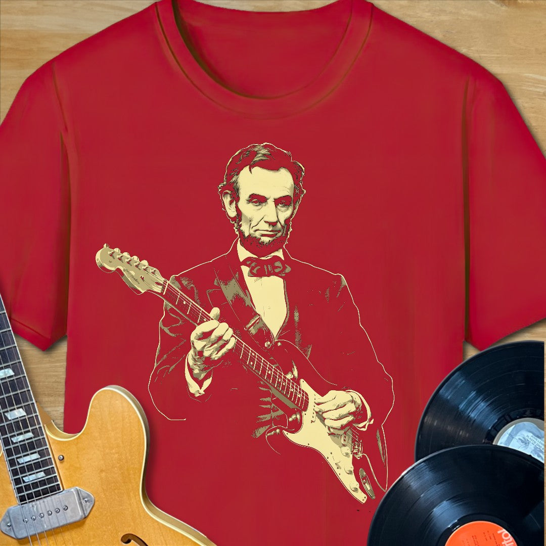 Lincoln Playing Guitar Tee