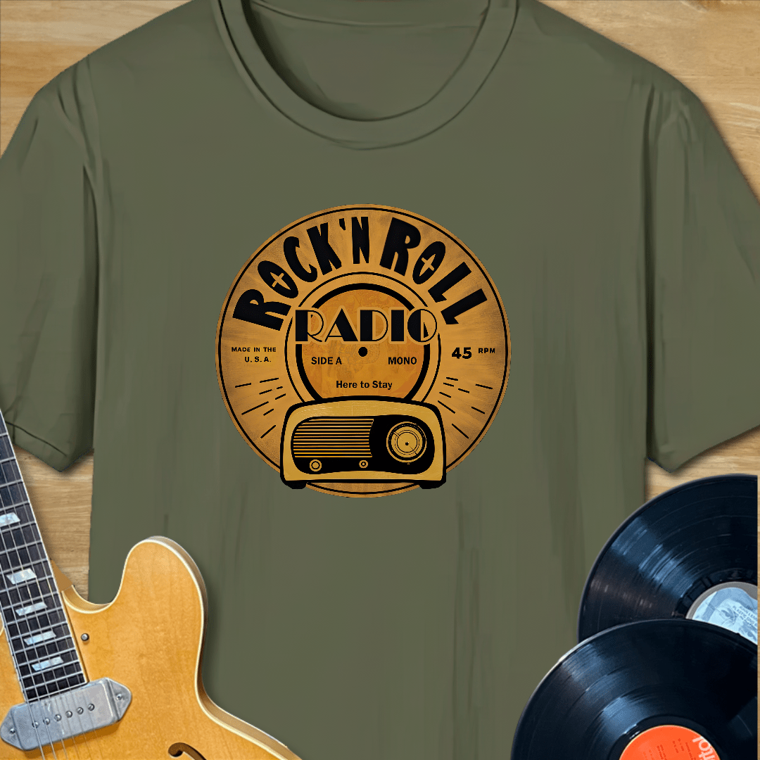 Rock n Roll Radio Record Label T-Shirt