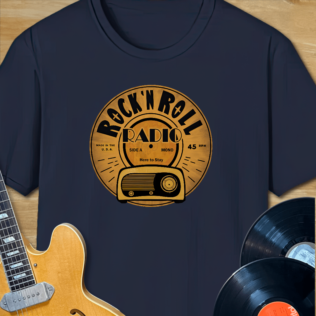 Rock n Roll Radio Record Label T-Shirt