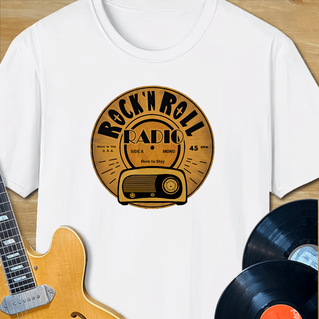 Rock n Roll Radio Record Label T-Shirt