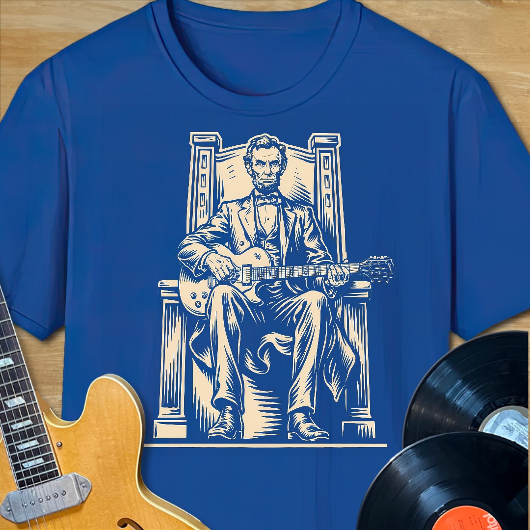 Lincoln Guitar Sitting T-Shirt