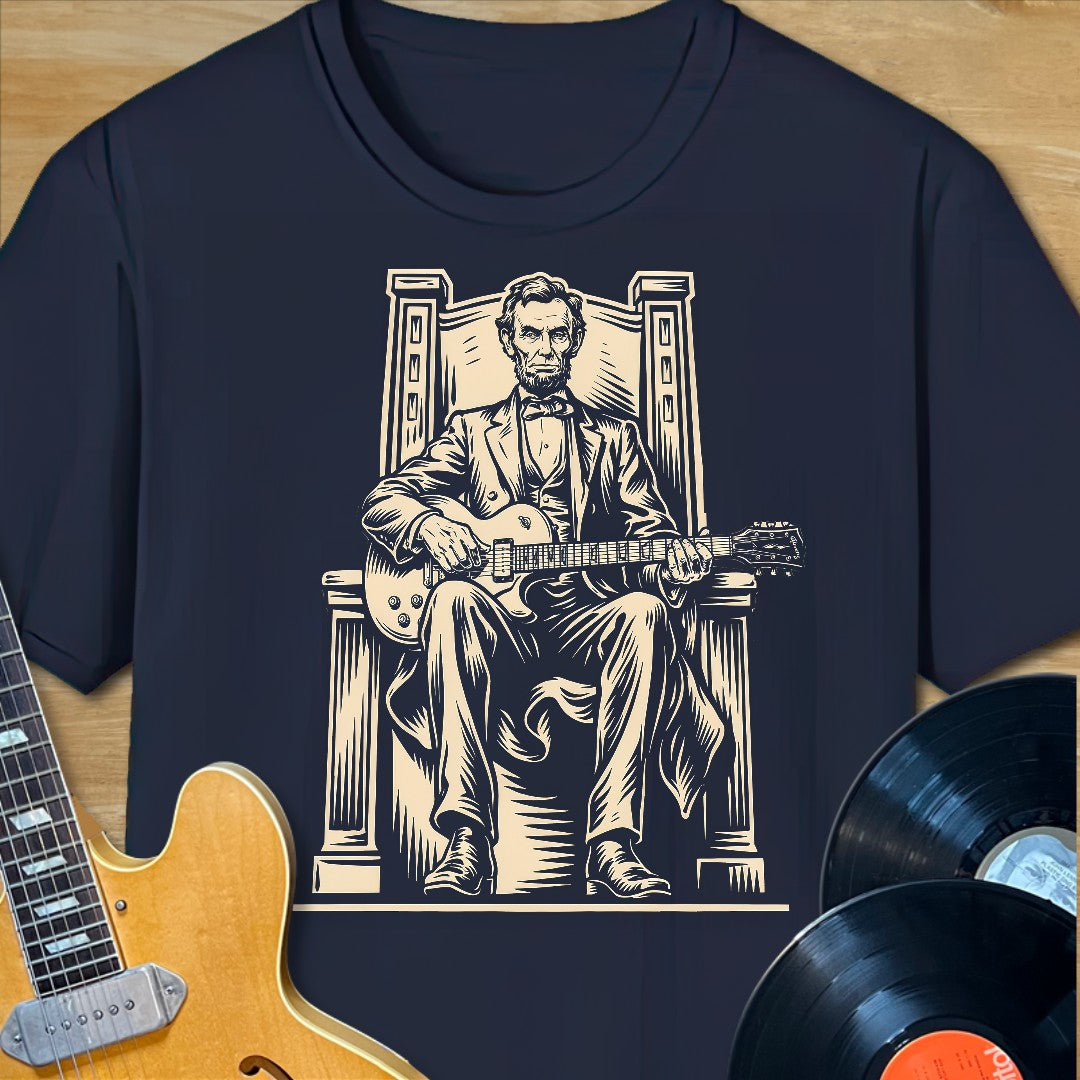 Lincoln Guitar Sitting T-Shirt