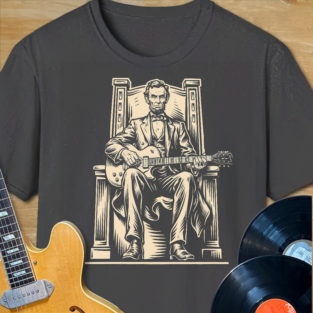 Lincoln Guitar Sitting T-Shirt