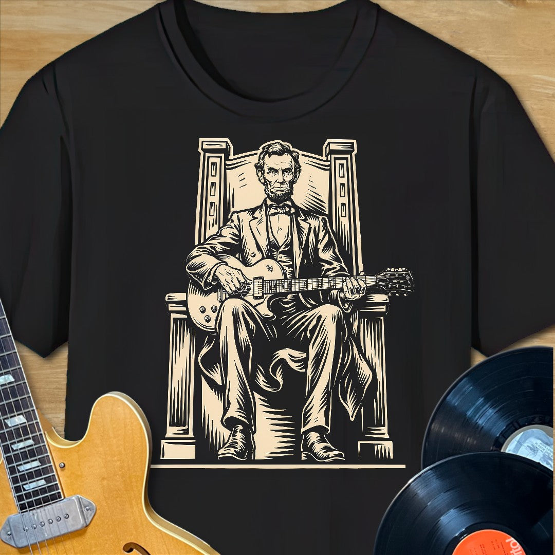 Lincoln Guitar Sitting T-Shirt