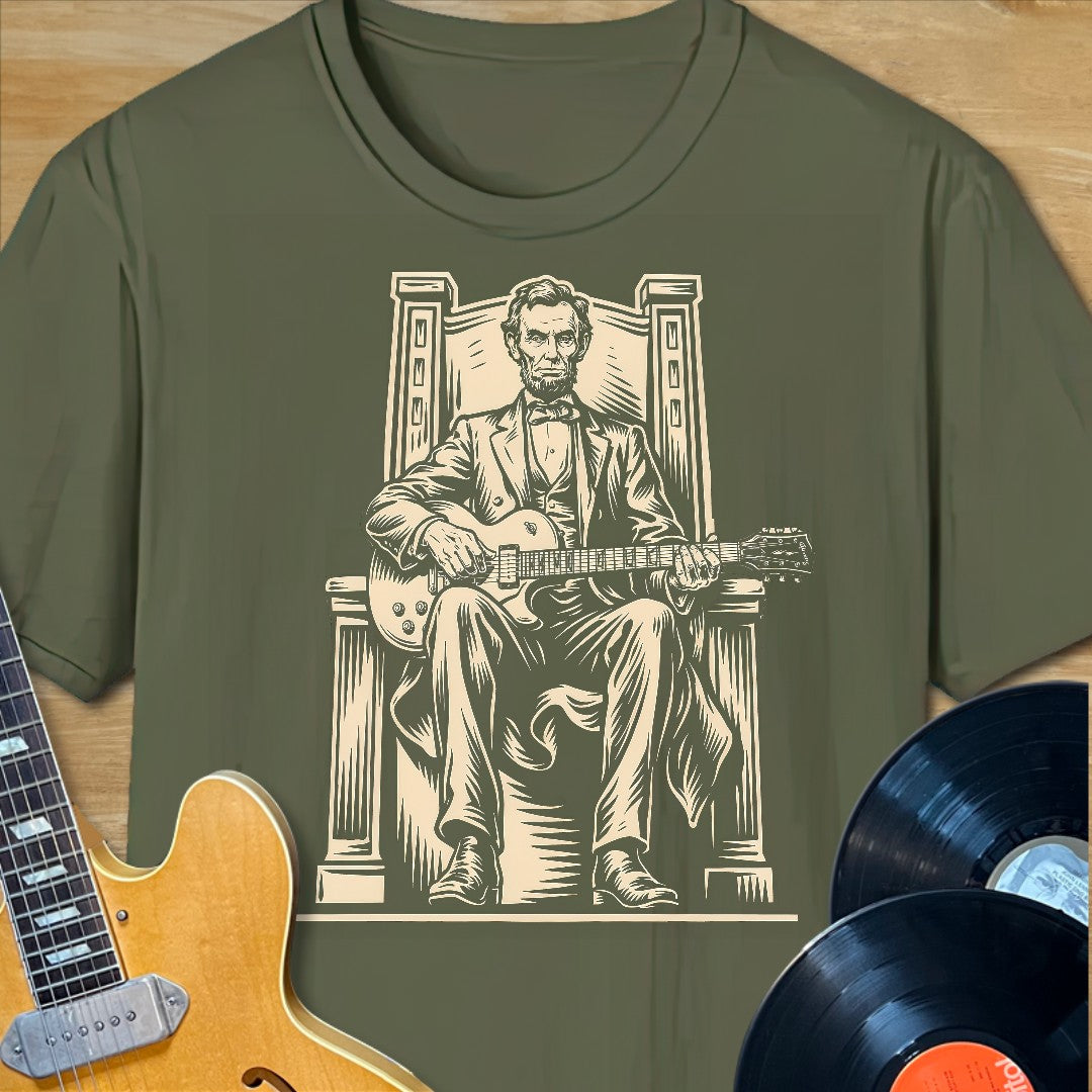 Lincoln Guitar Sitting T-Shirt