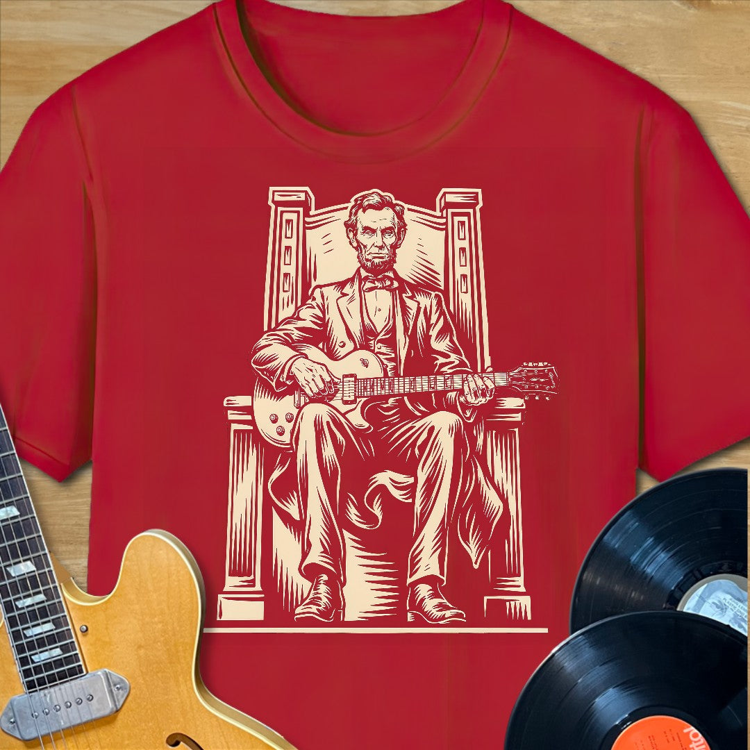 Lincoln Guitar Sitting T-Shirt