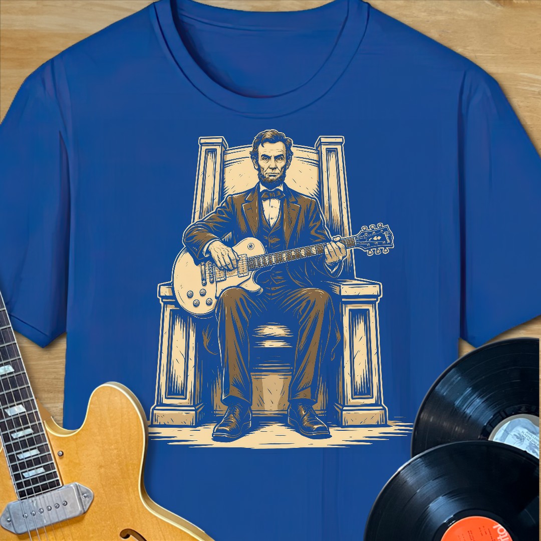 Abe Lincoln Guitar Sitting T-Shirt