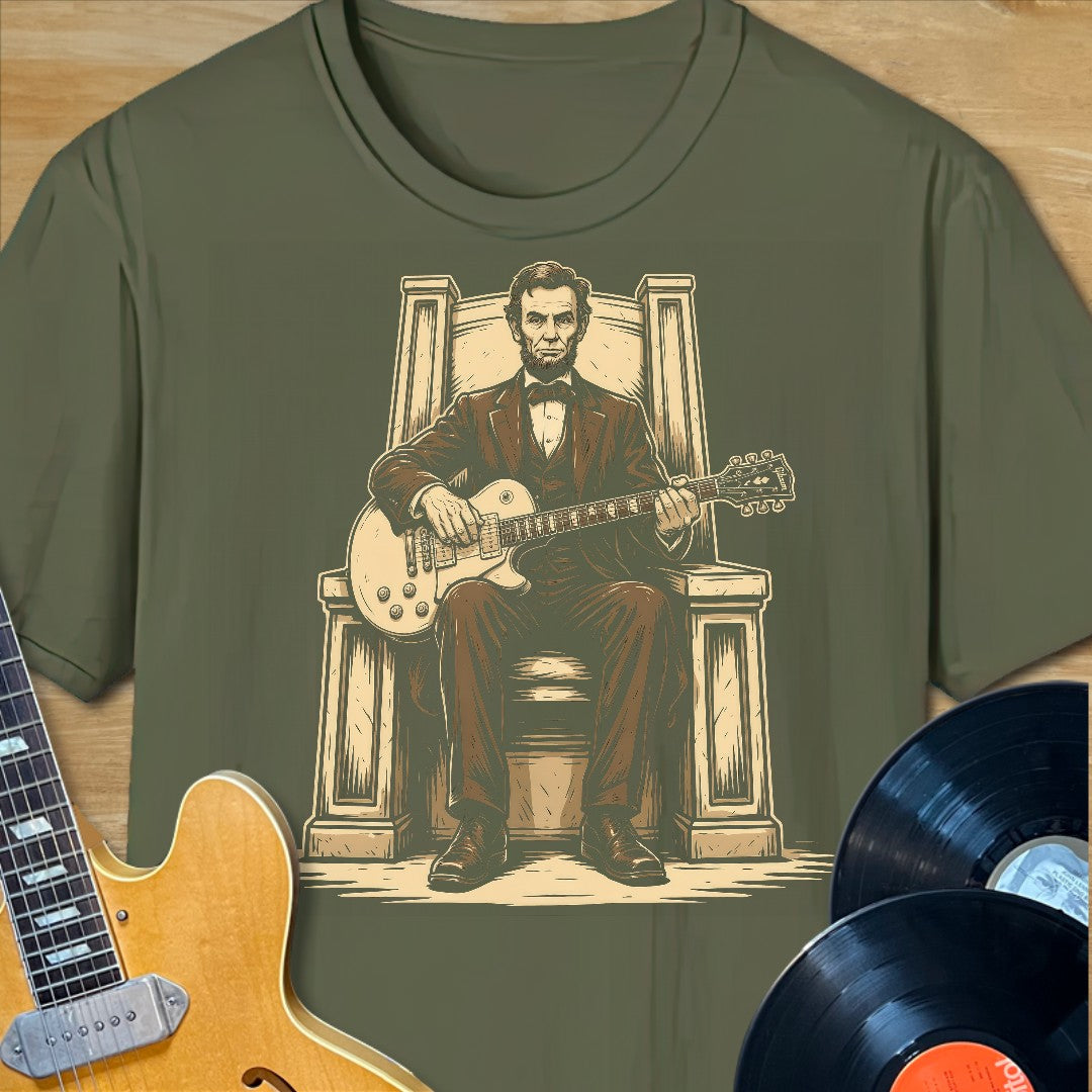 Abe Lincoln Guitar Sitting T-Shirt