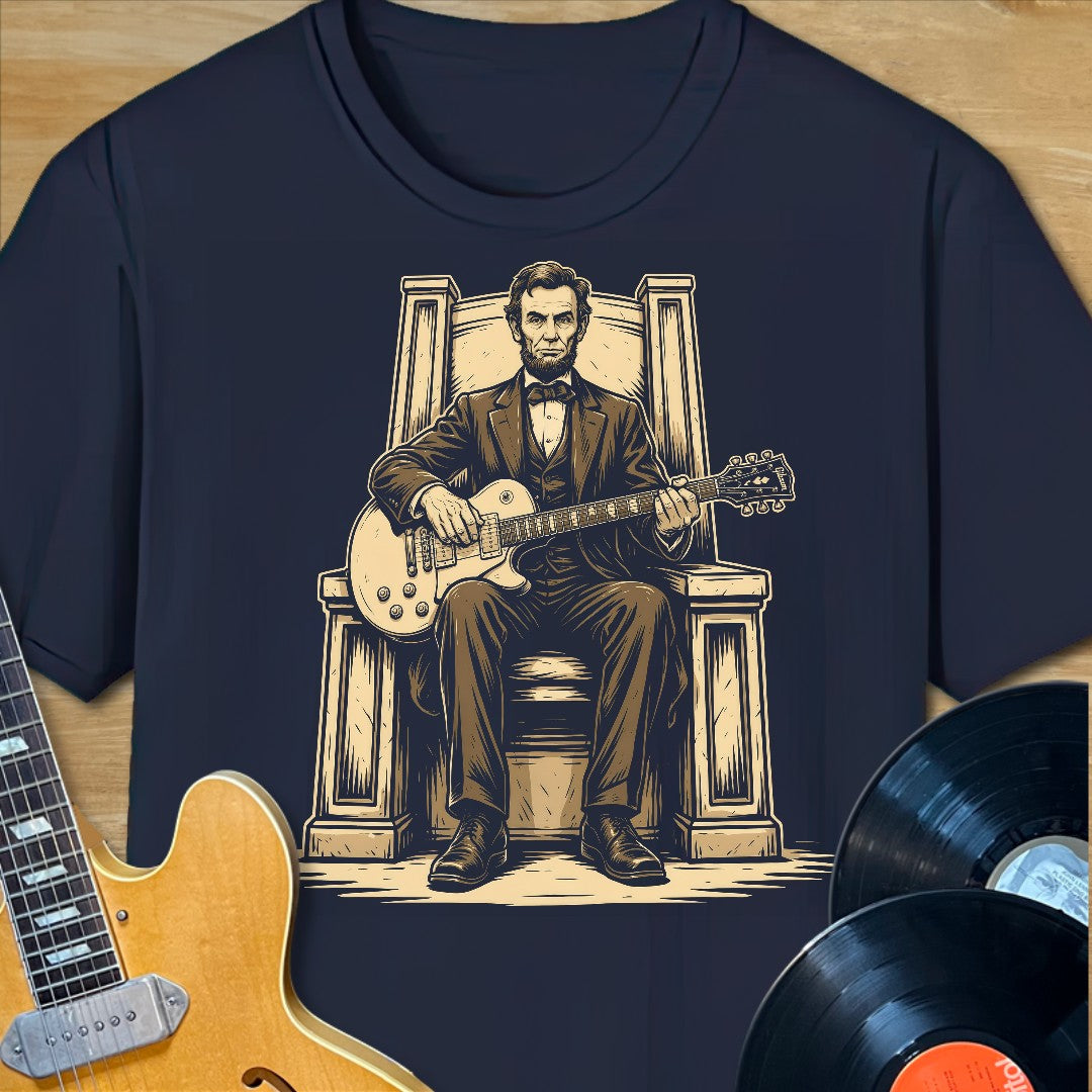 Abe Lincoln Guitar Sitting T-Shirt