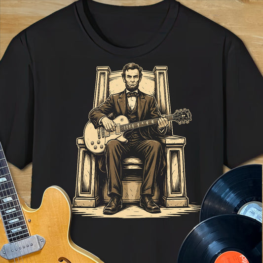 Abe Lincoln Guitar Sitting T-Shirt