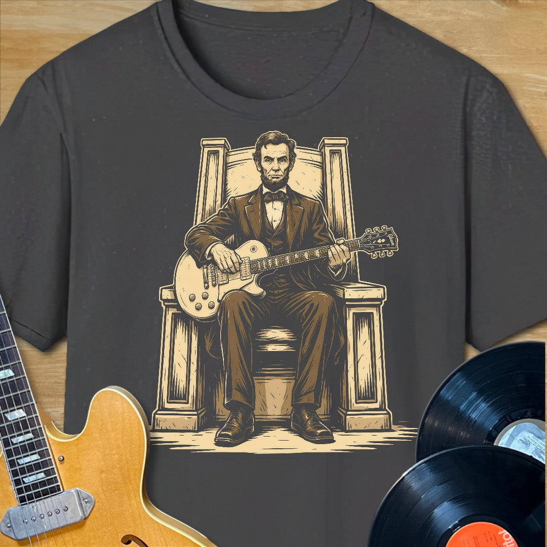 Abe Lincoln Guitar Sitting T-Shirt