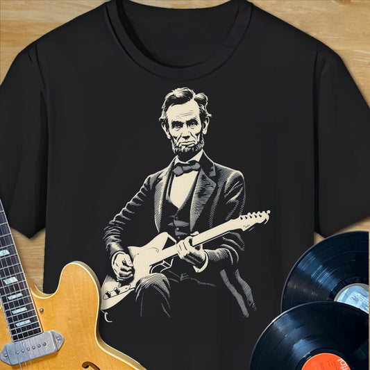 Lincoln Playing Guitar T-Shirt