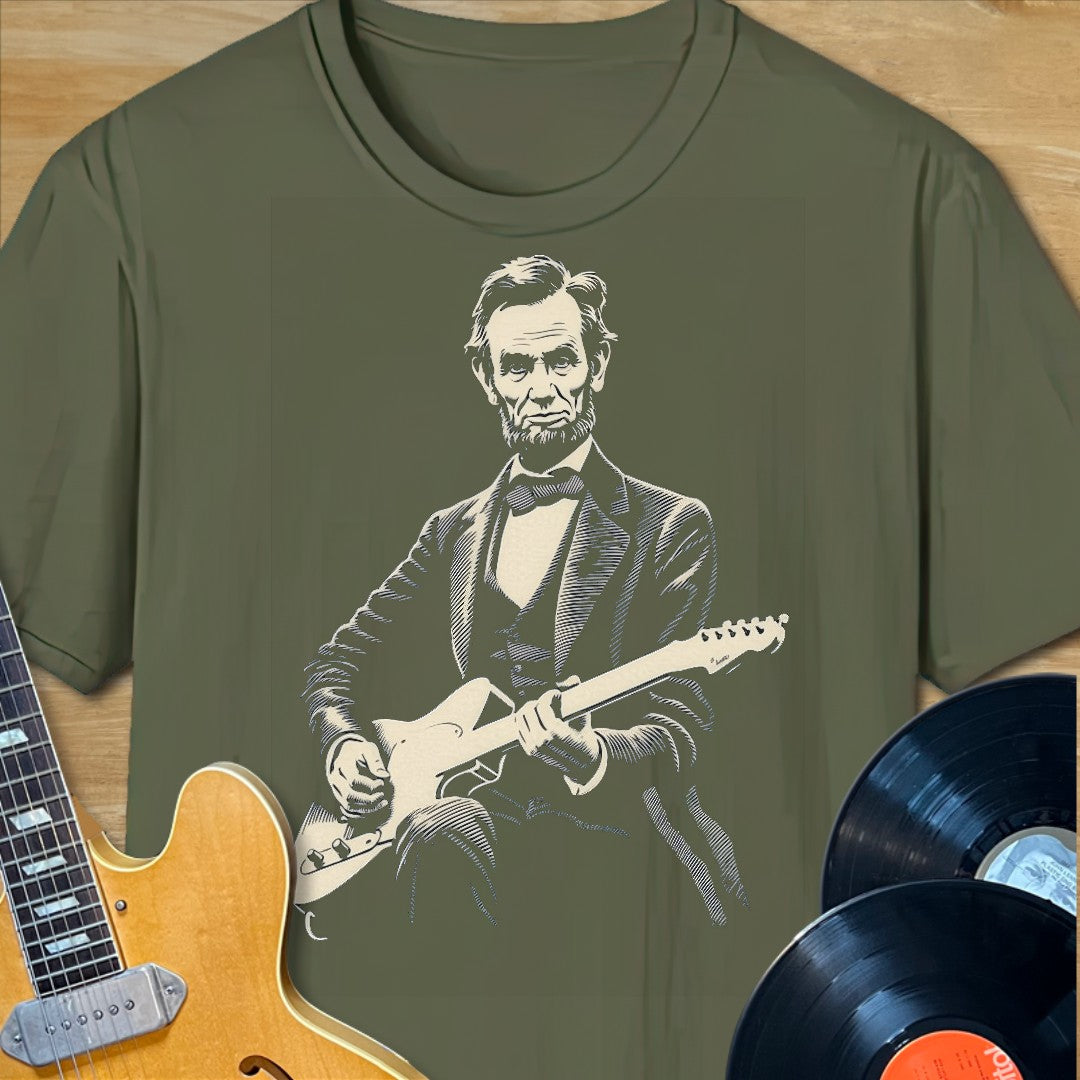 Lincoln Playing Guitar T-Shirt