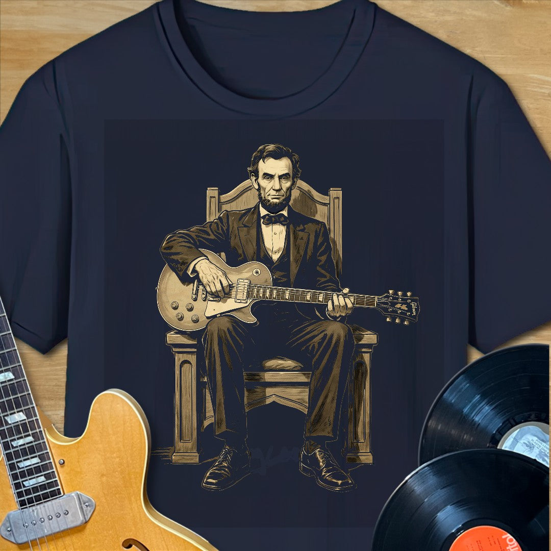 Abe Lincoln Guitar Sitting Tee