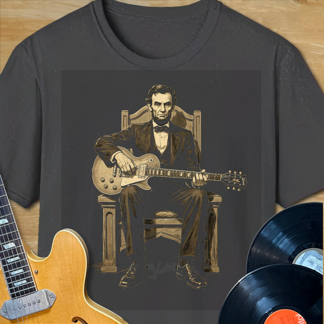 Abe Lincoln Guitar Sitting Tee