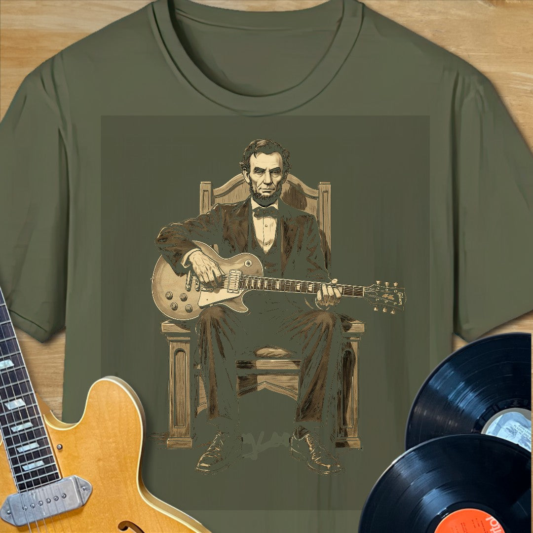 Abe Lincoln Guitar Sitting Tee