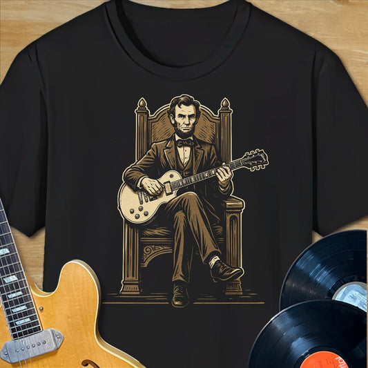 Abe Lincoln Guitar Sitting Tee