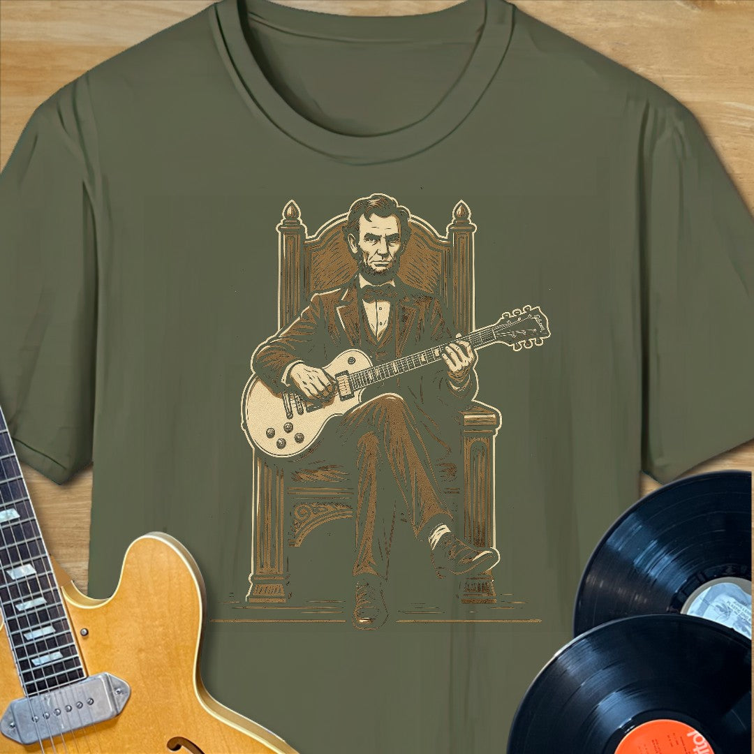 Abe Lincoln Guitar Sitting Tee