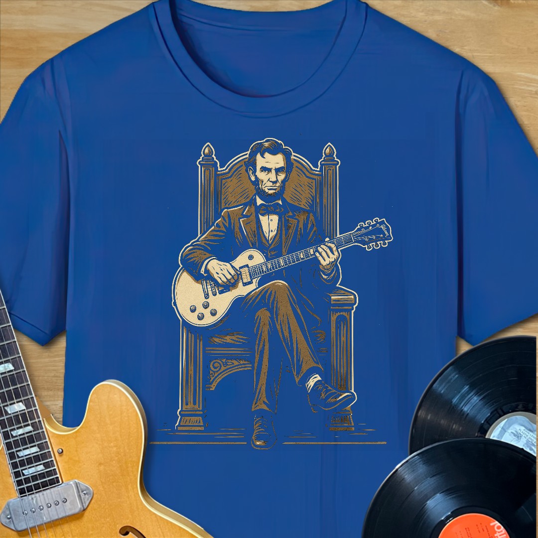 Abe Lincoln Guitar Sitting Tee