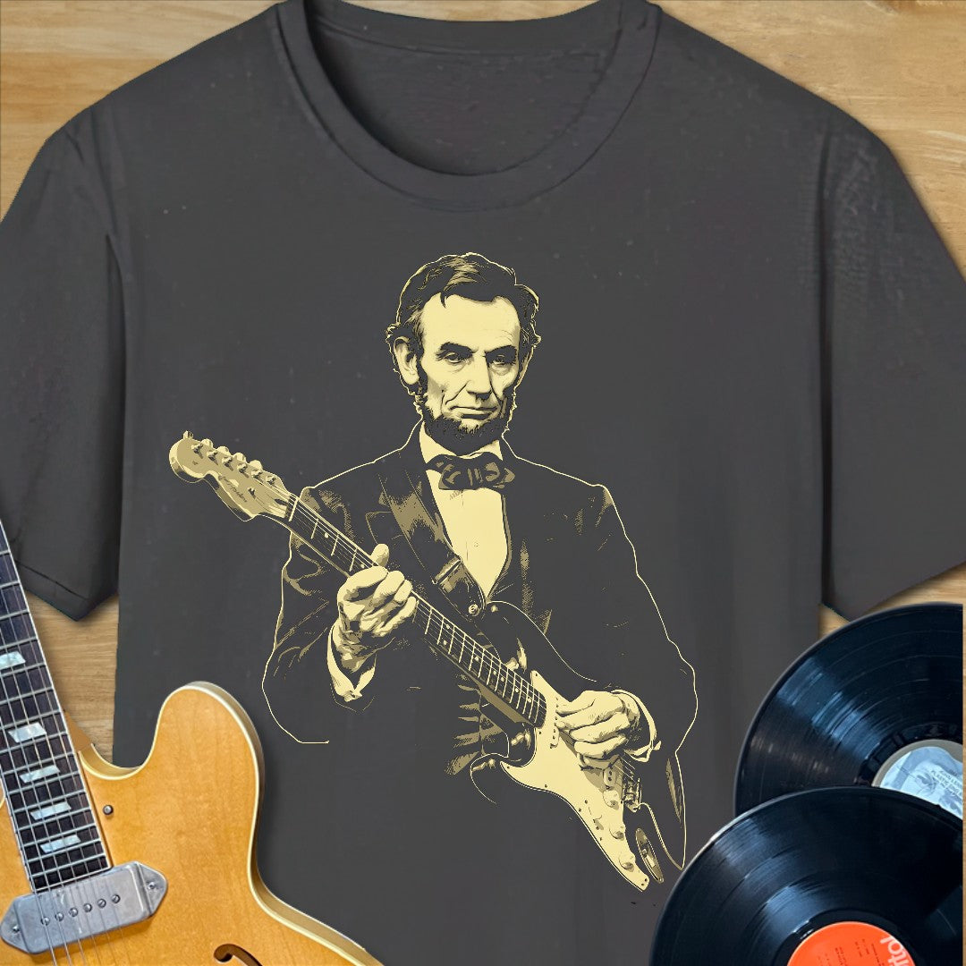 Lincoln Playing Guitar Tee