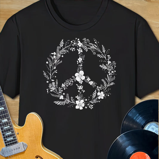 Flowers Peace Sign T-Shirt