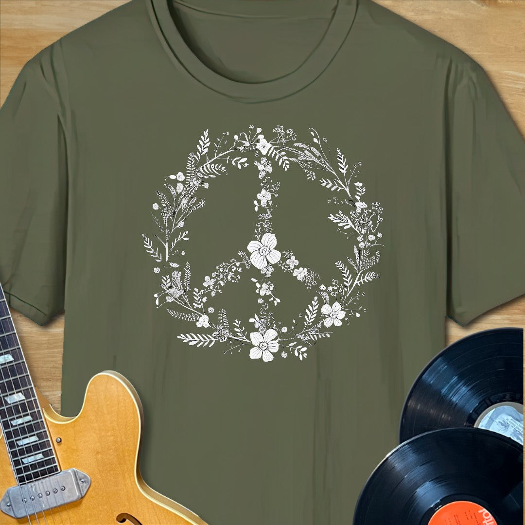 Flowers Peace Sign T-Shirt