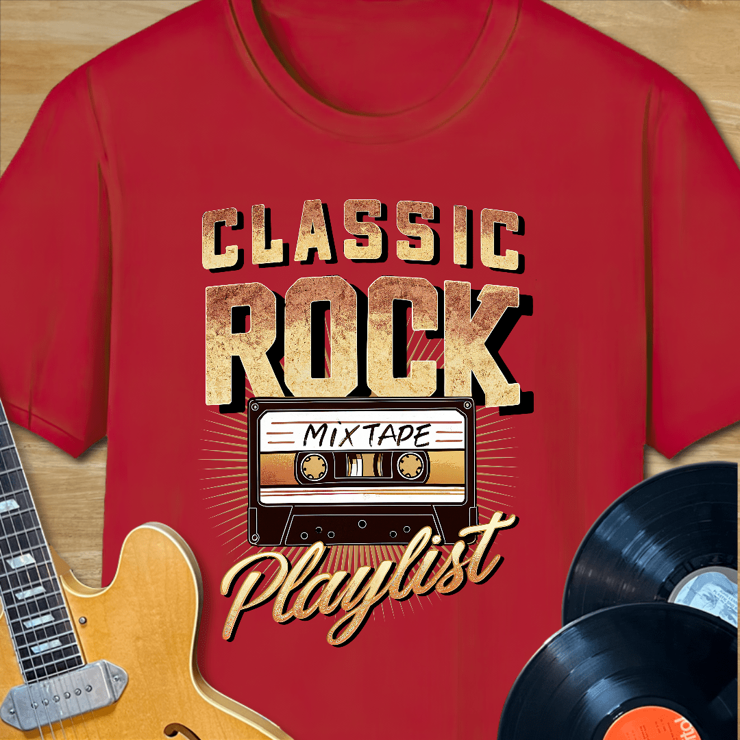 Classic Rock Playlist Mixtape Cassette T-Shirt