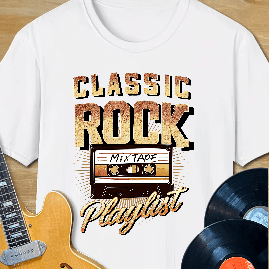 Classic Rock Playlist Mixtape Cassette T-Shirt