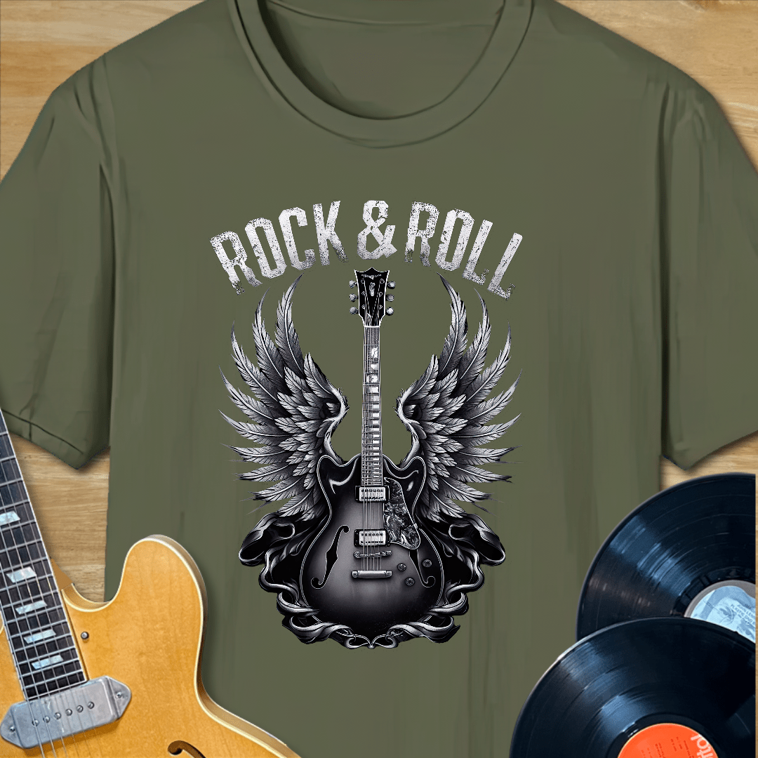 Rock & Roll Winged Guitar T-Shirt