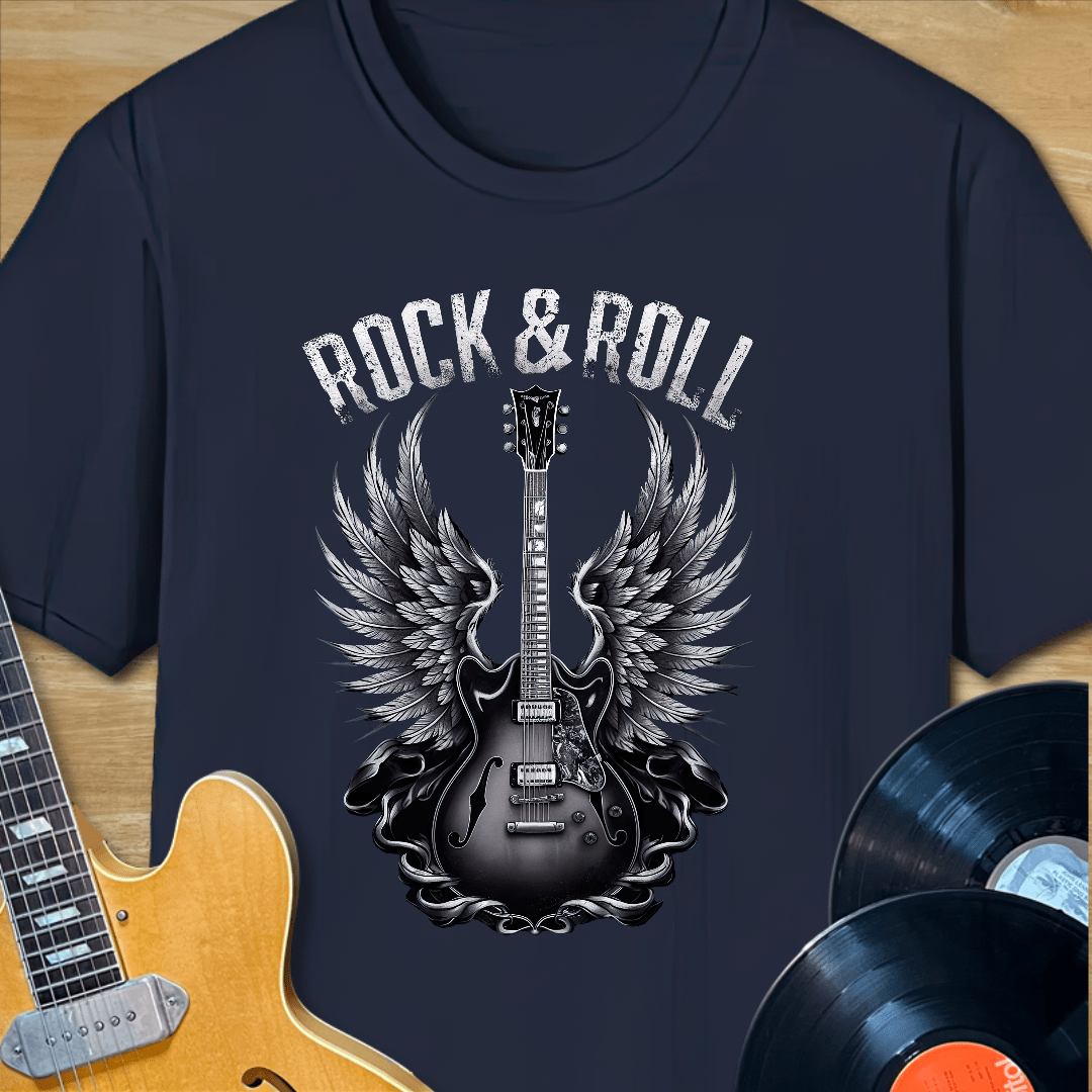 Rock & Roll Winged Guitar T-Shirt