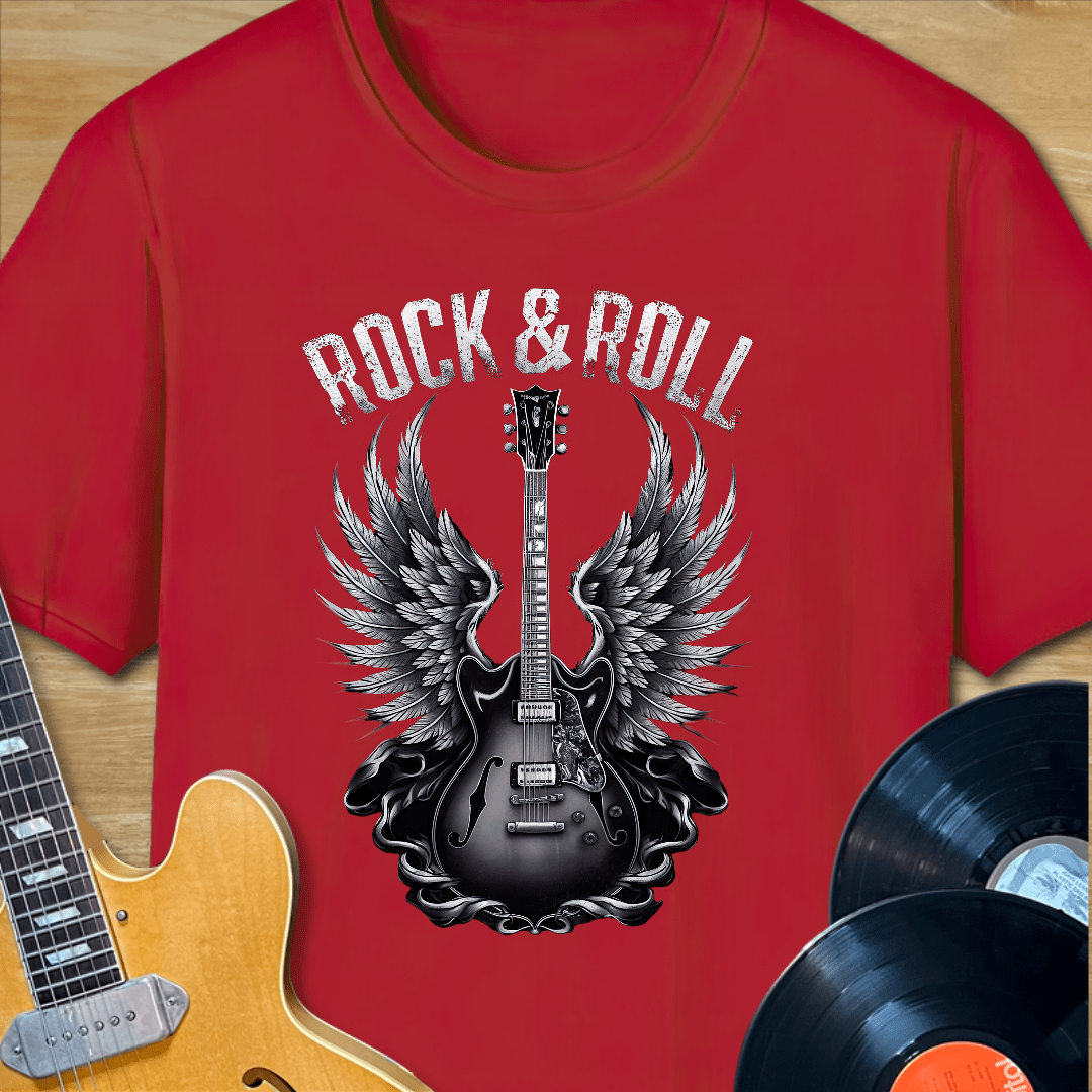 Rock & Roll Winged Guitar T-Shirt