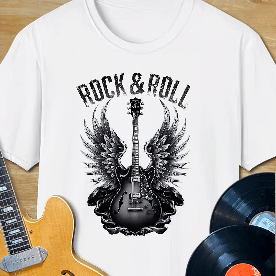 Rock & Roll Winged Guitar T-Shirt