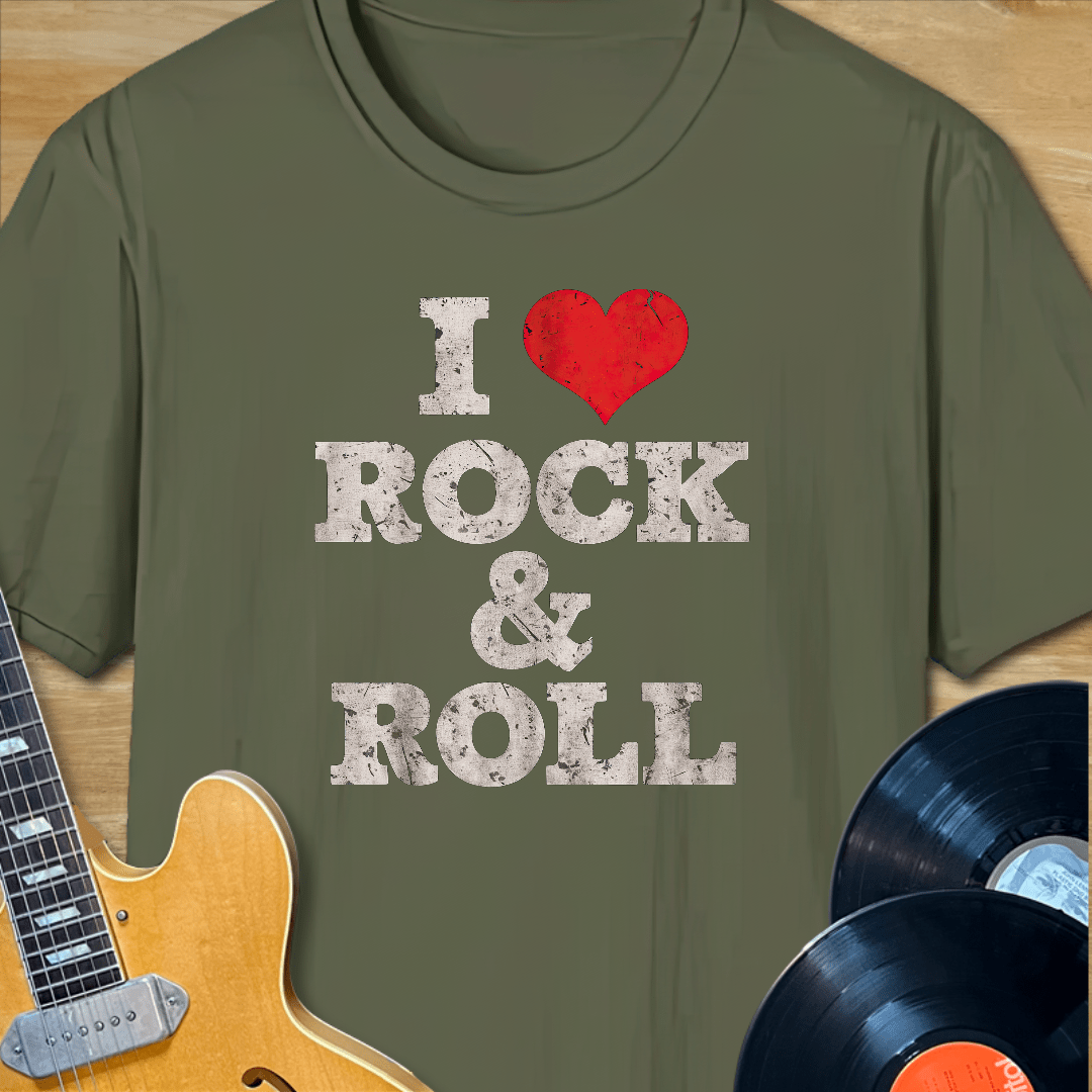 I Love Rock n Roll Heart T-Shirt