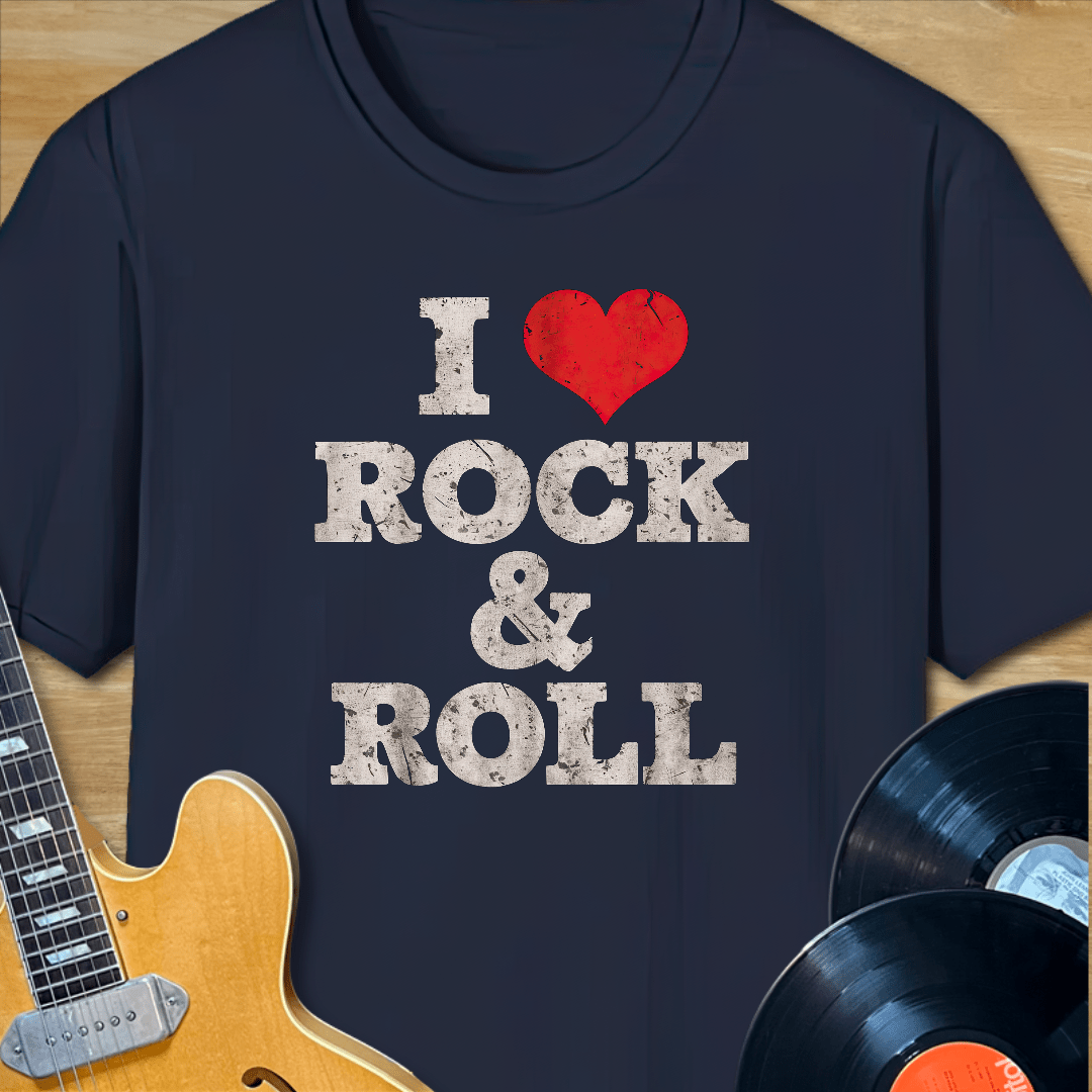 I Love Rock n Roll Heart T-Shirt