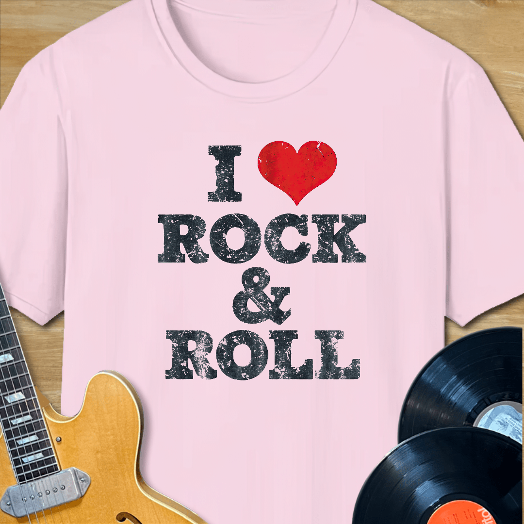 I Love Rock n Roll Heart T-Shirt