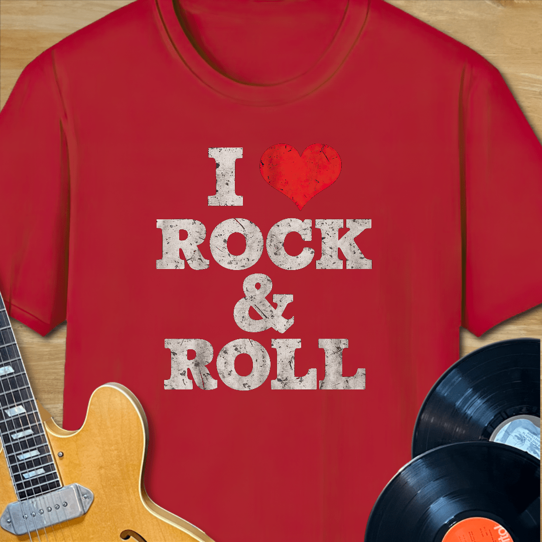 I Love Rock n Roll Heart T-Shirt