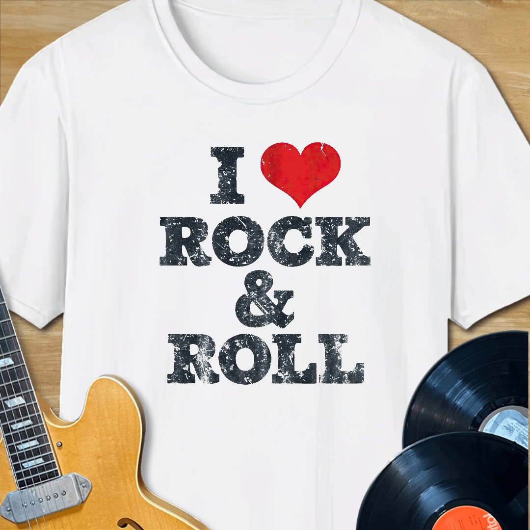 I Love Rock n Roll Heart T-Shirt