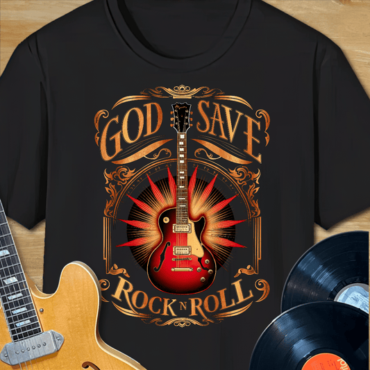 God Save Rock n Roll Guitar T-Shirt