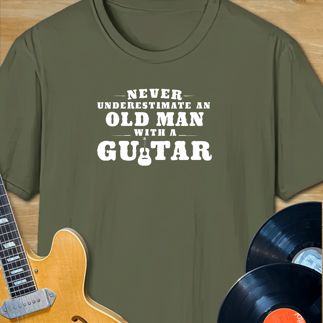 Never Underestimate an Old Man with a Guitar T-Shirt