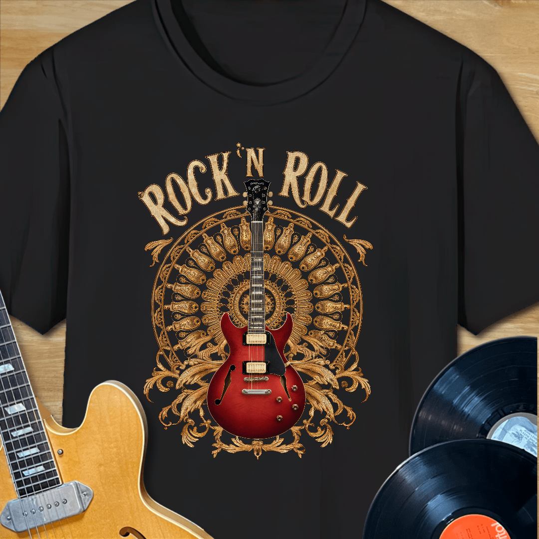 Rock n Roll Guitar Circus Design T-Shirt