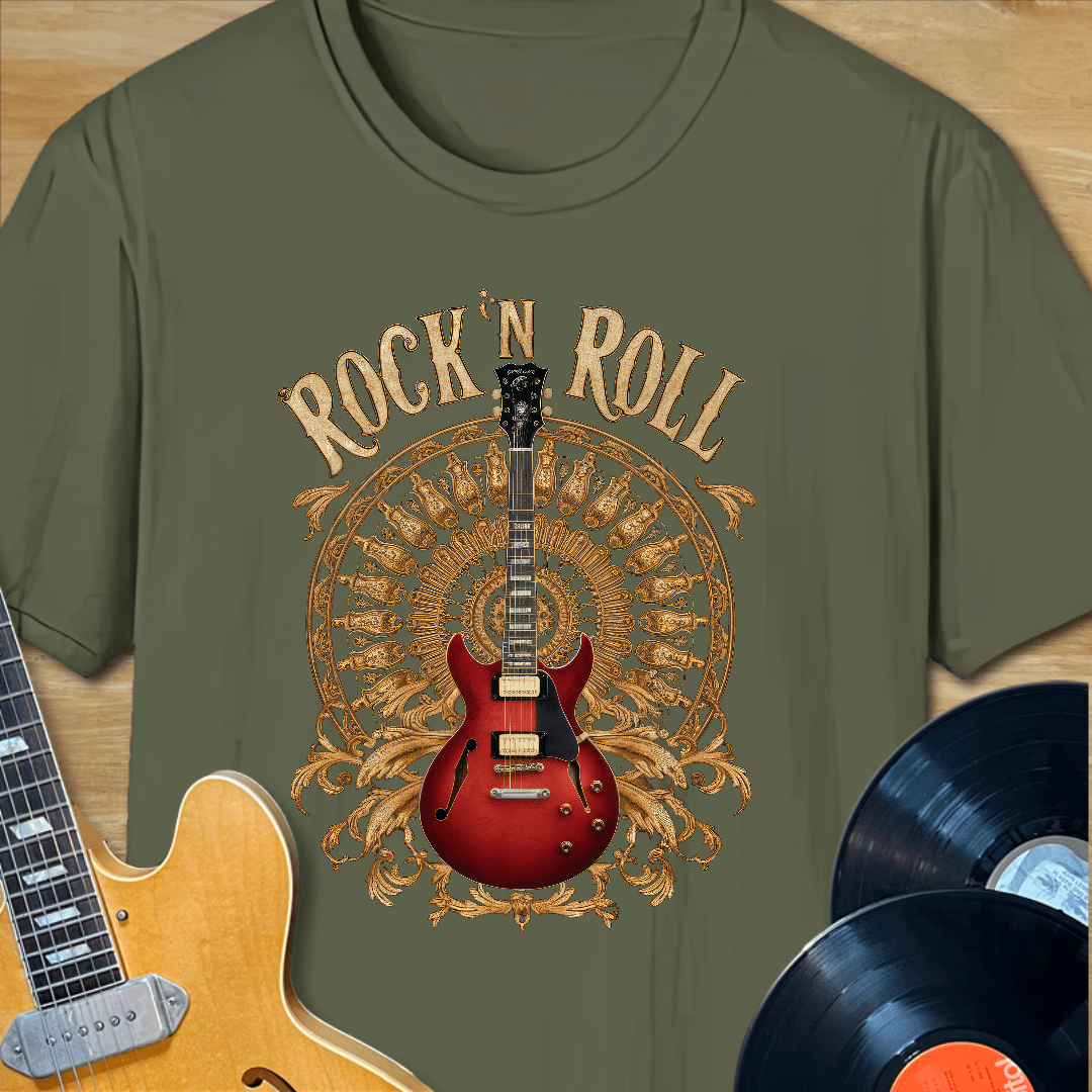 Rock n Roll Guitar Circus Design T-Shirt