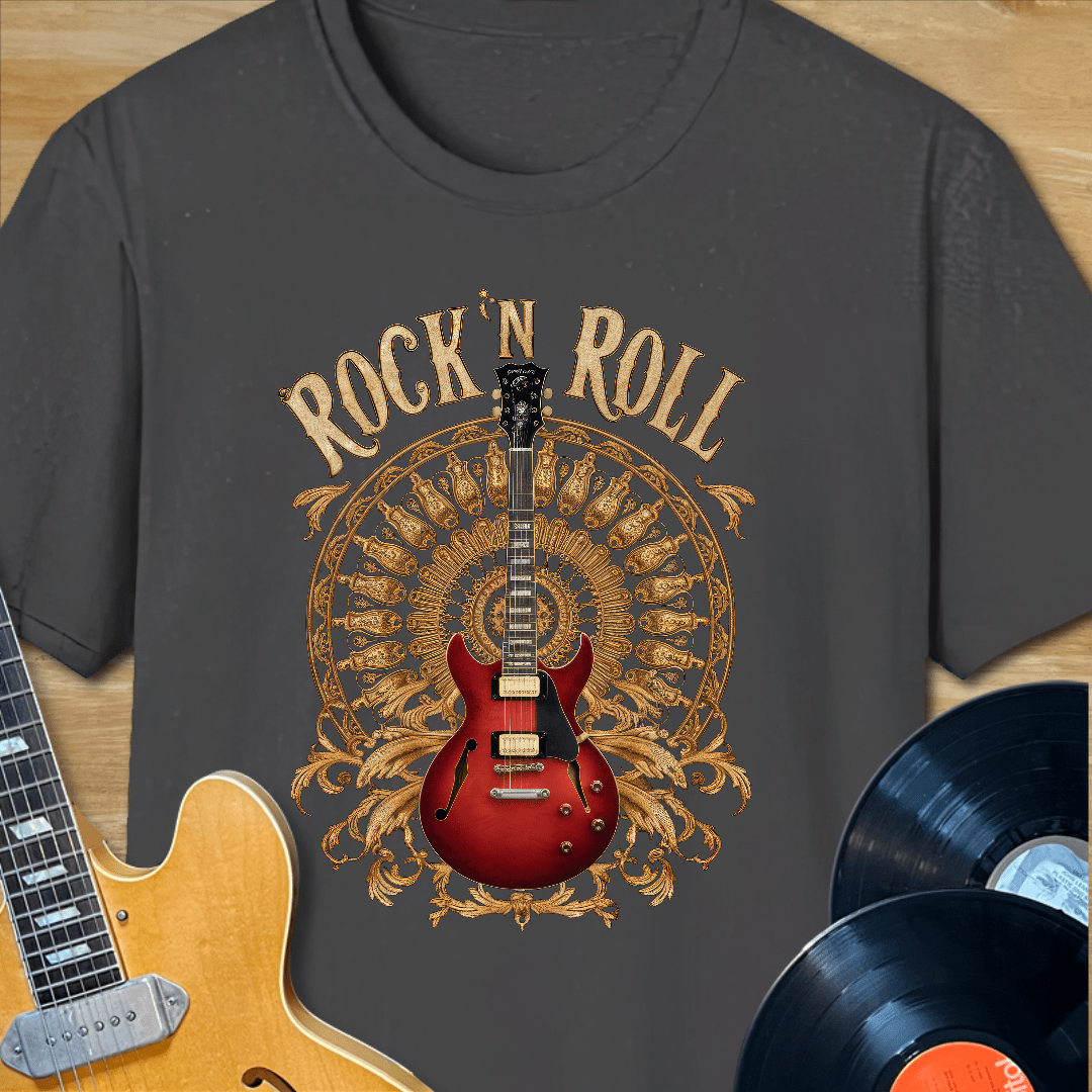 Rock n Roll Guitar Circus Design T-Shirt