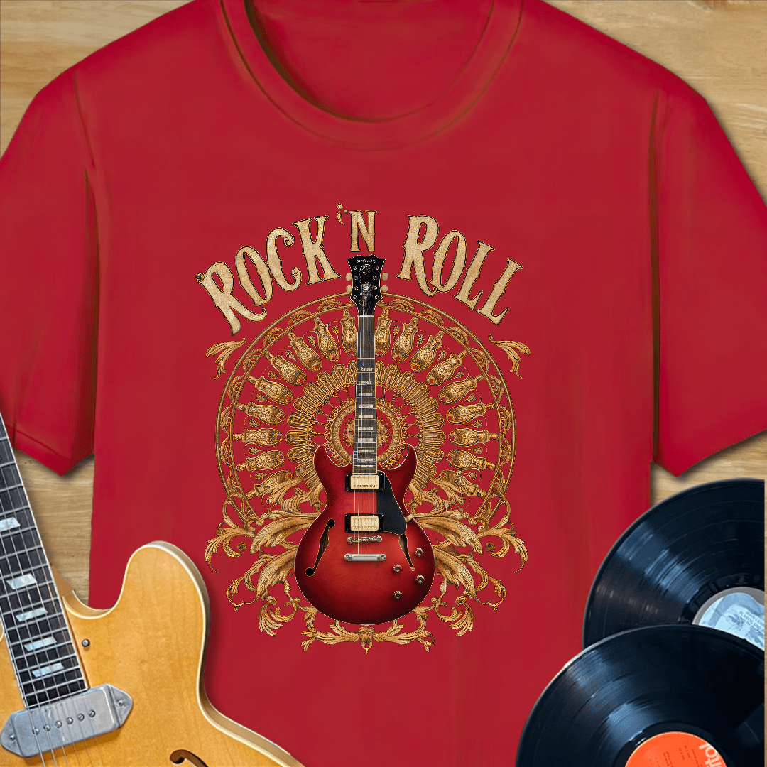 Rock n Roll Guitar Circus Design T-Shirt