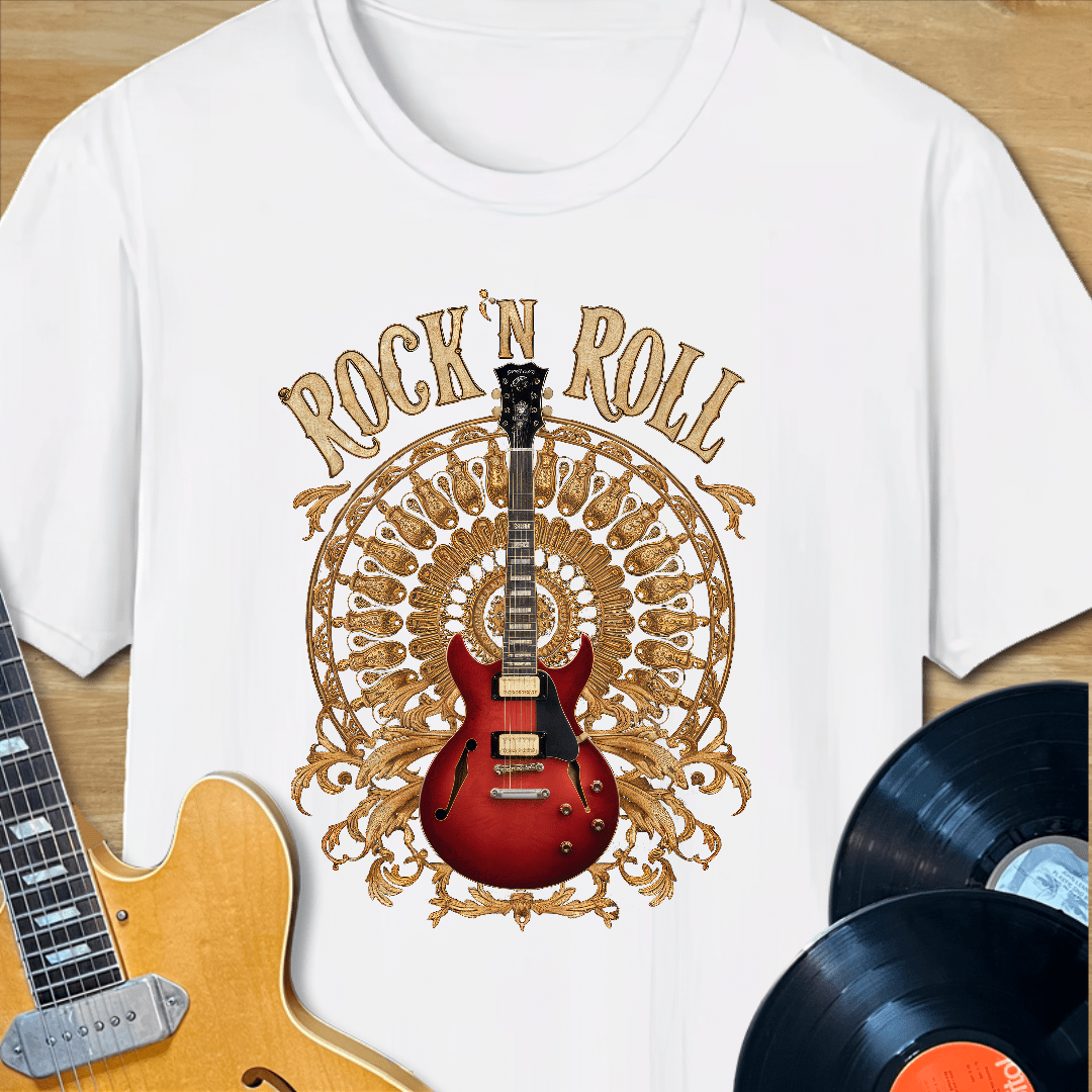 Rock n Roll Guitar Circus Design T-Shirt