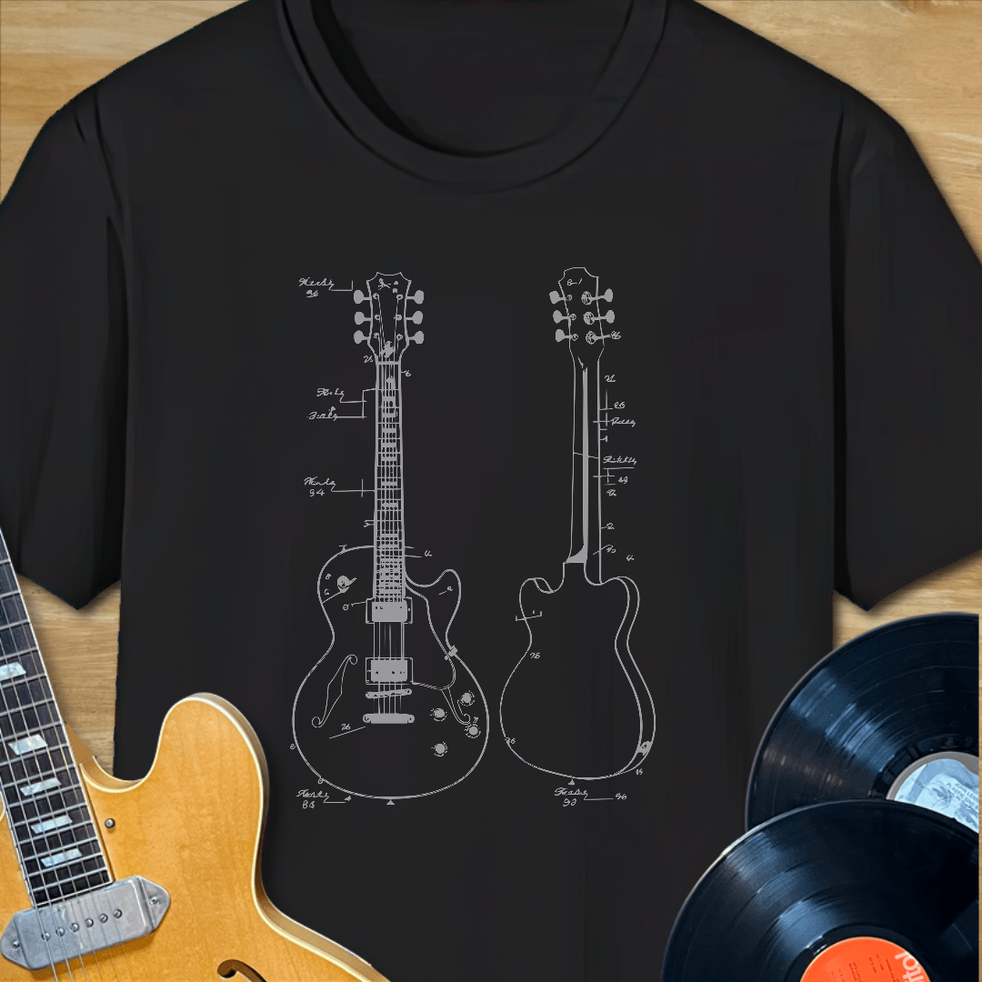 Electric Guitar Blueprint T-Shirt