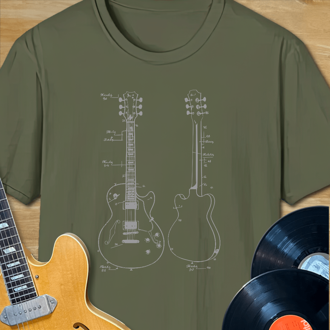 Electric Guitar Blueprint T-Shirt